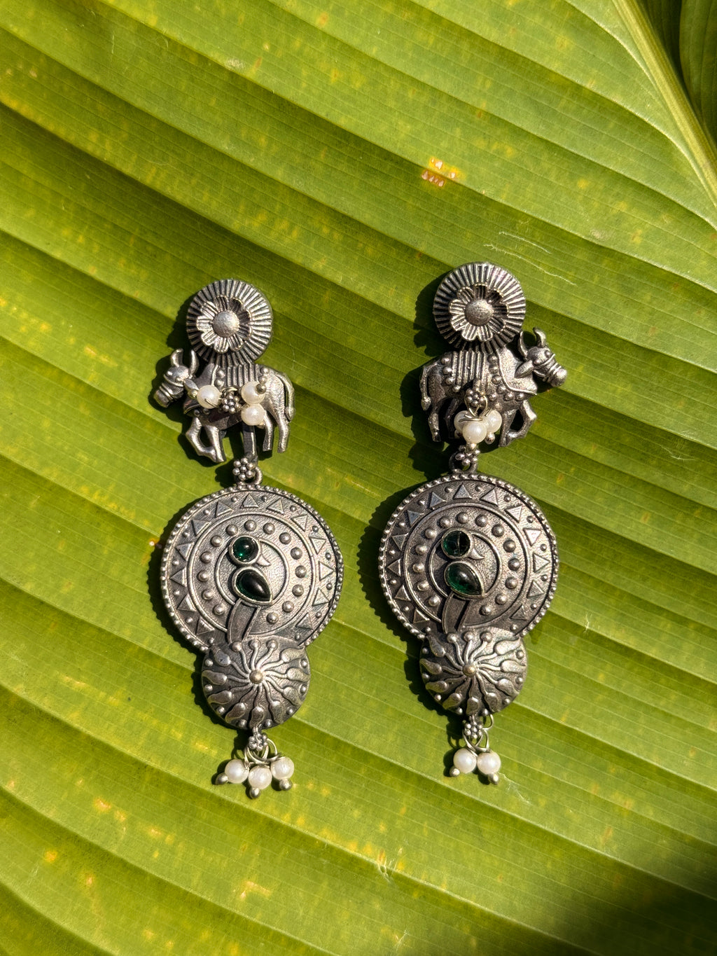 Antique Inspired Oxidised Earrings