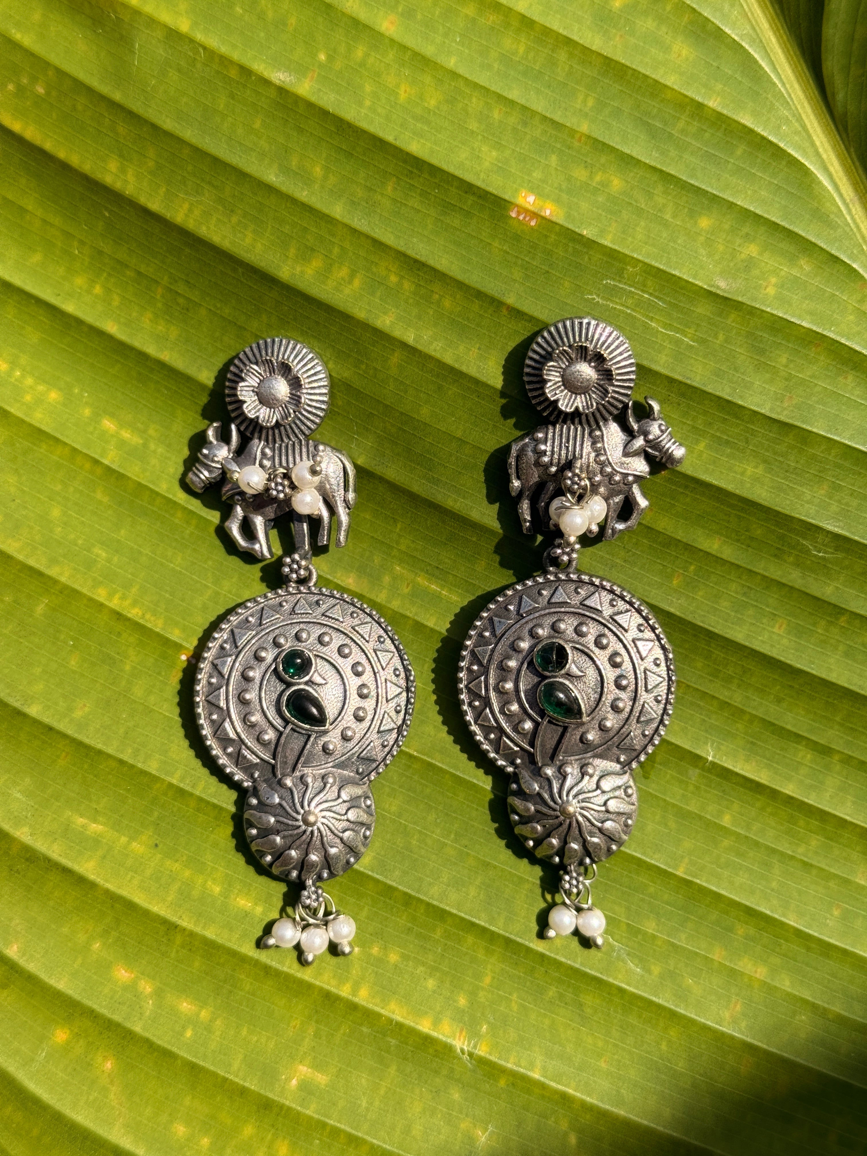 Antique Inspired Oxidised Earrings