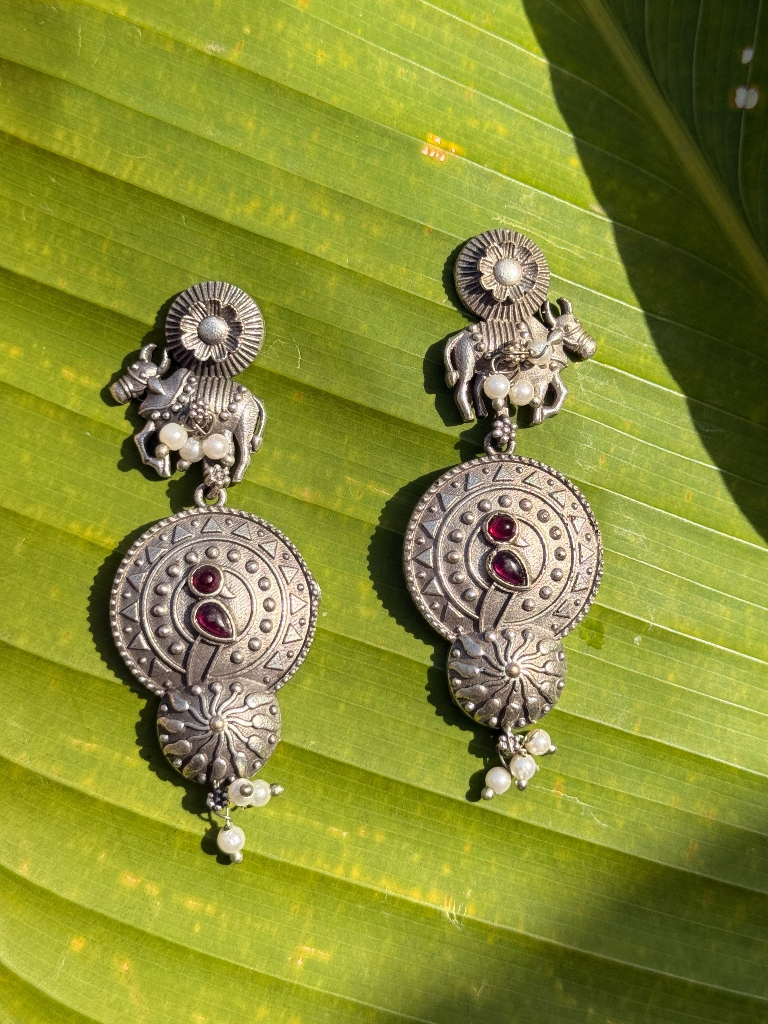 Antique Inspired Oxidised Earrings