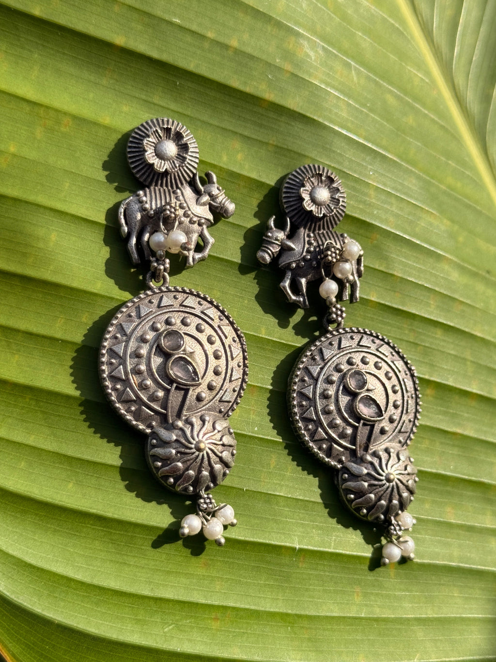 Antique Inspired Oxidised Earrings