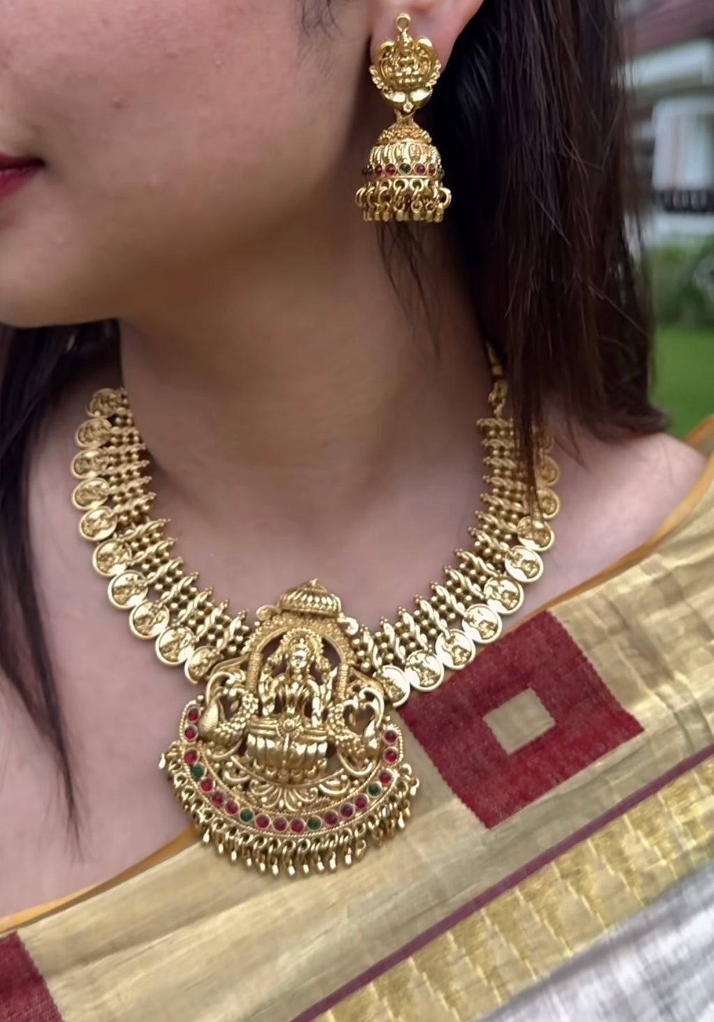 Traditional Lakshmi Coin Temple Jewellery Set