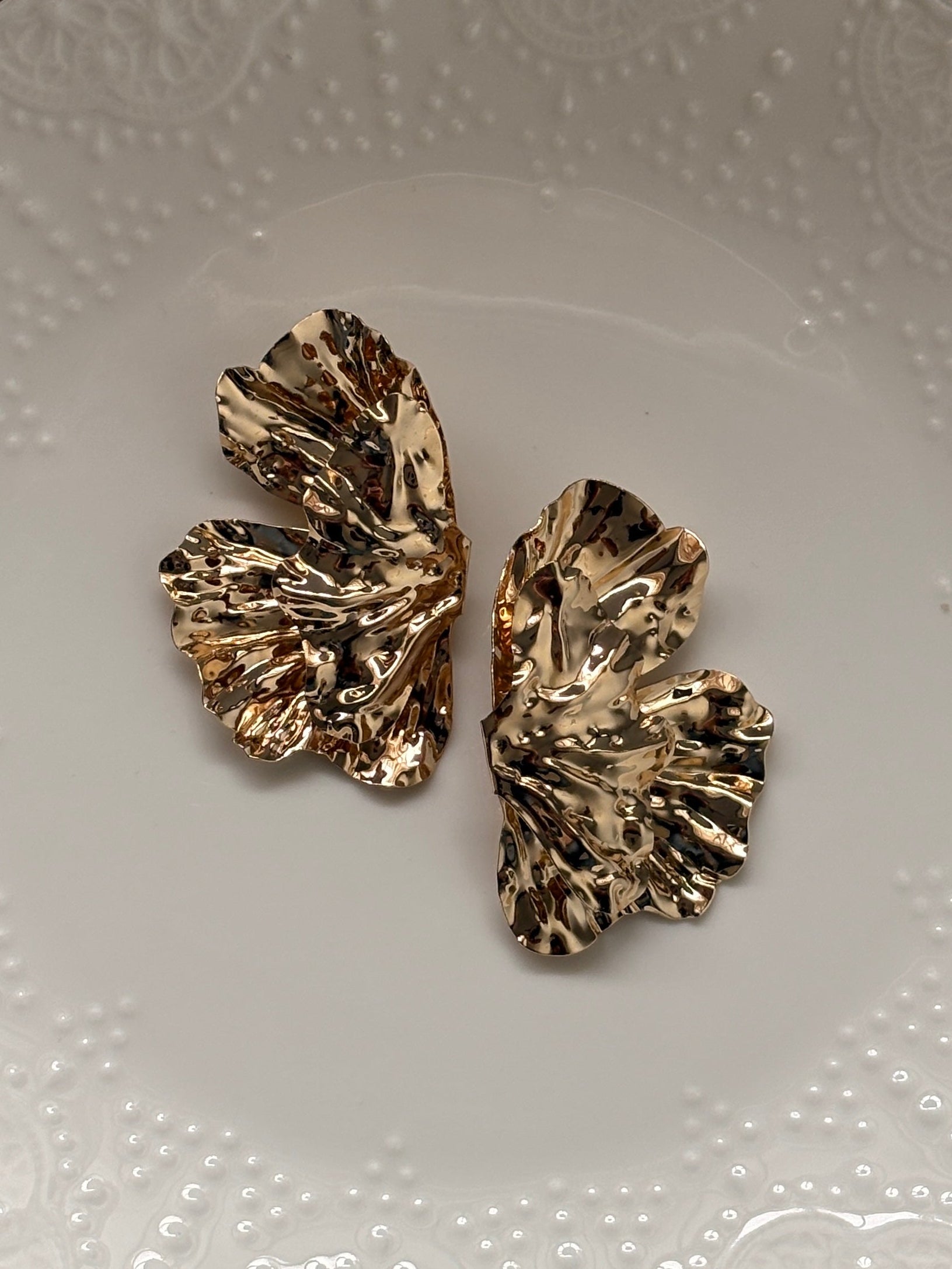 Textured Gold Earrings