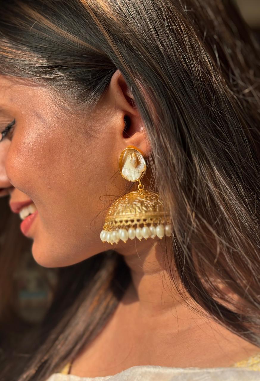 Noor Gold Toned Jhumkas