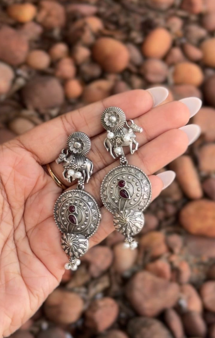 Antique Inspired Oxidised Earrings