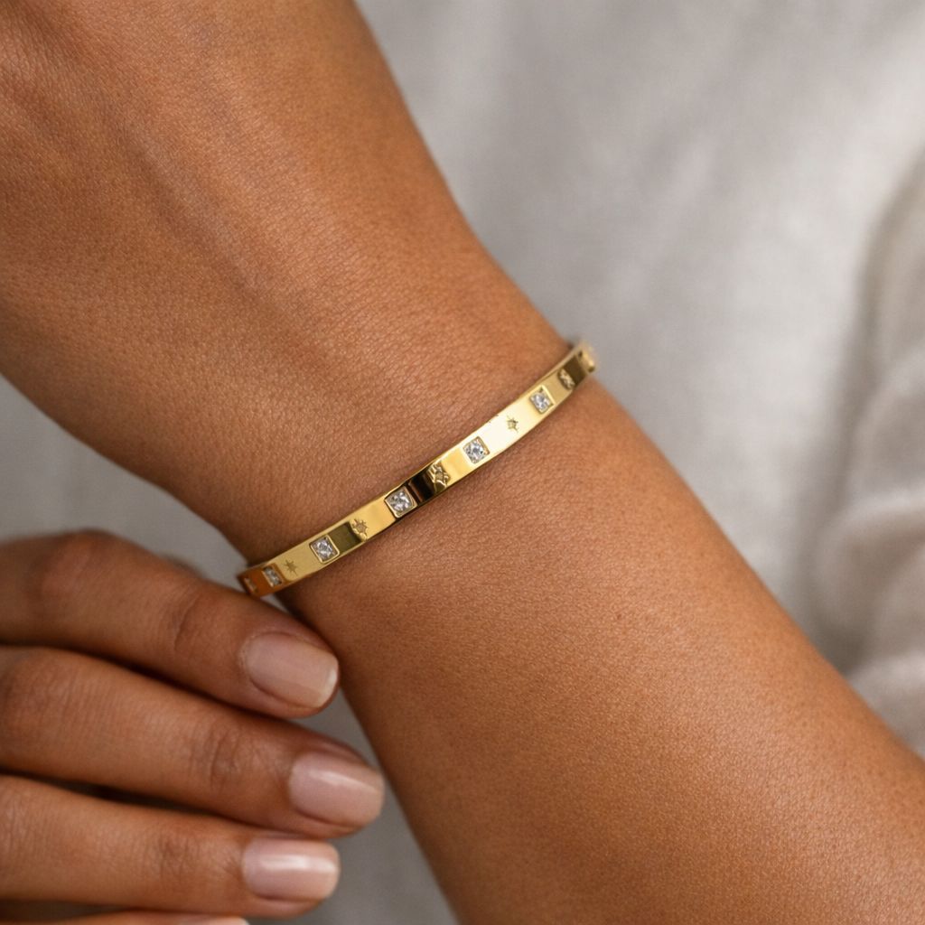 Celestia Spark Gold Bangle