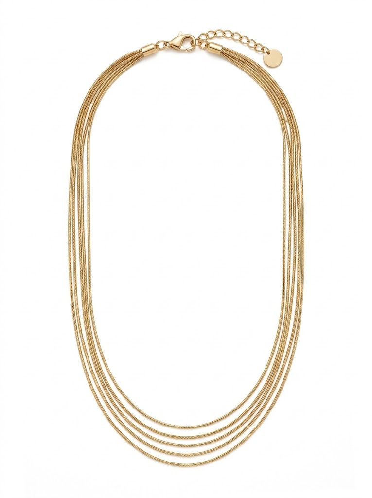 Golden Flow Multi-Strand Necklace